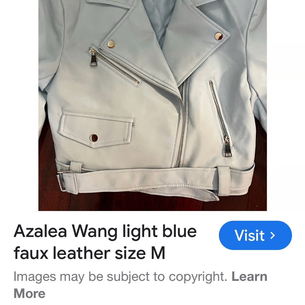 Azalea Wang Baby Blue Faux Leather Jacket - Picture 6 of 7